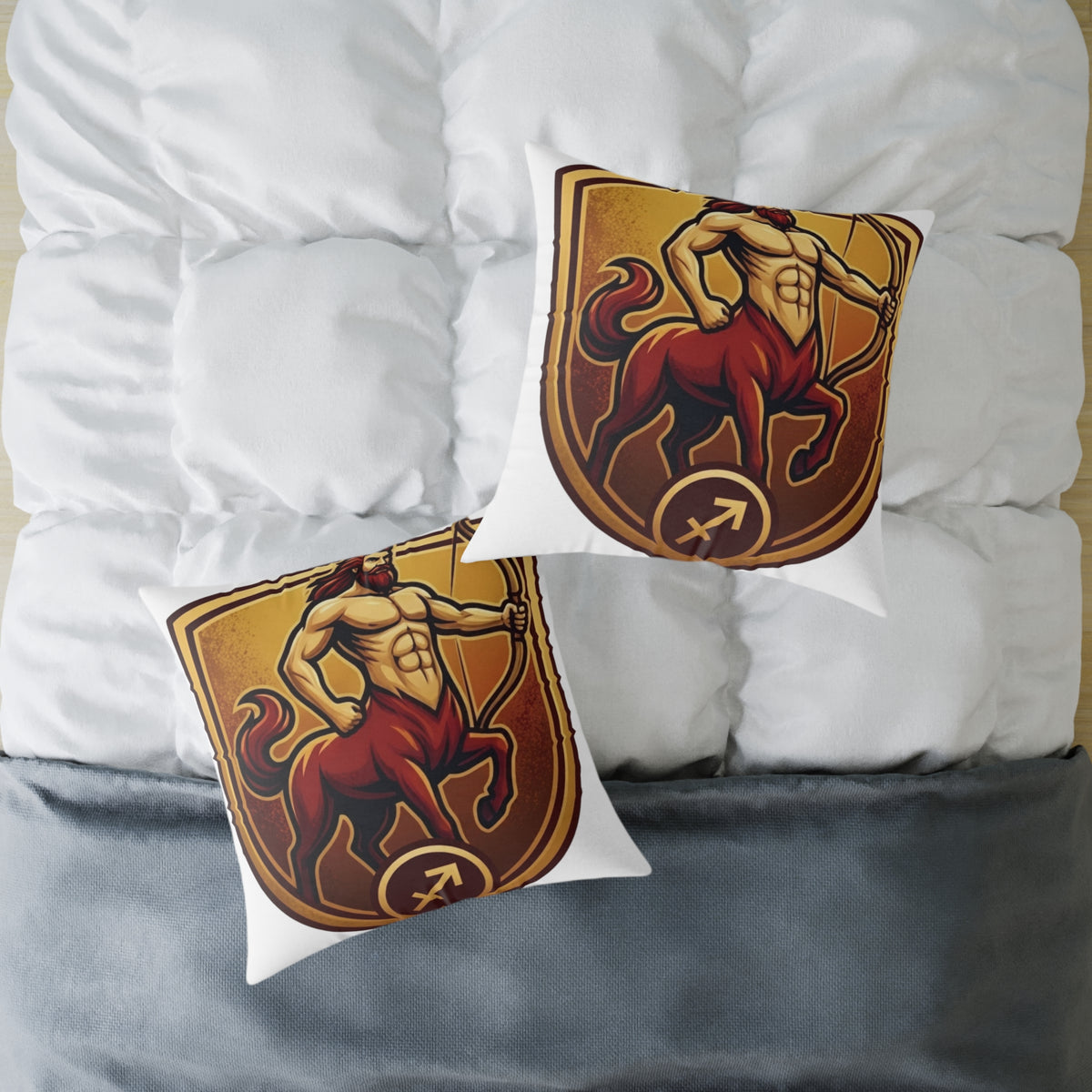 Sagittarius Zodiac Archer Arrow  Square Poly Canvas Pillow