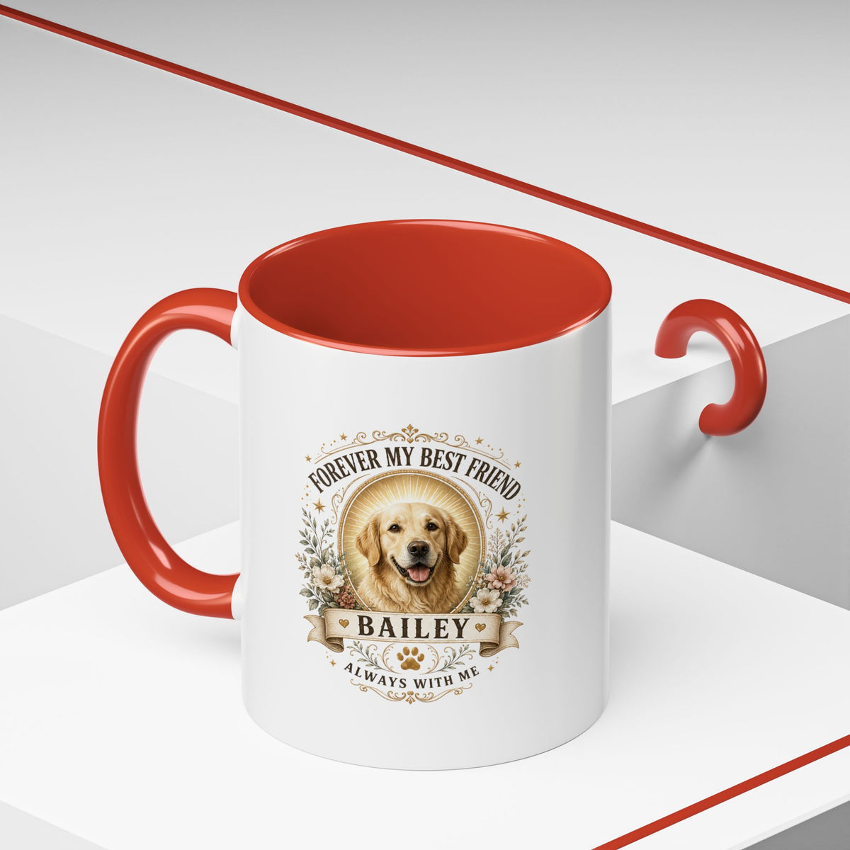 Milo Bailey Dog Dad Mom Personalized Dog Photo Coffee Mug — "Forever My Best Friend" Memorial Mug
