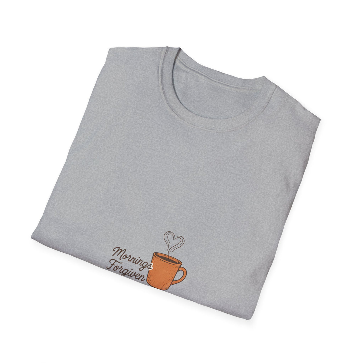 Morning Powered By Coffee Graphic Tee, Cute Caffeine Heart Mug T-Shirt - Trending Now - September 2026