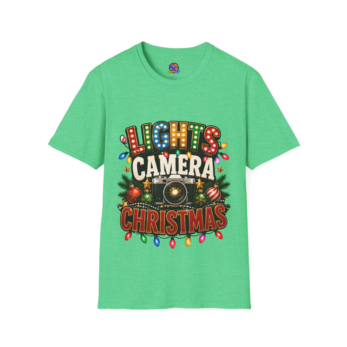 Lights Camera Christmas T-Shirt — Retro Marquee Holiday Tee