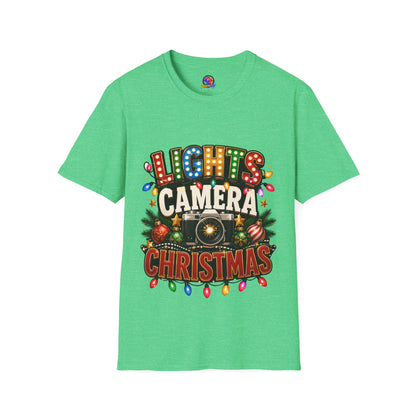 Lights Camera Christmas T-Shirt — Retro Marquee Holiday Tee