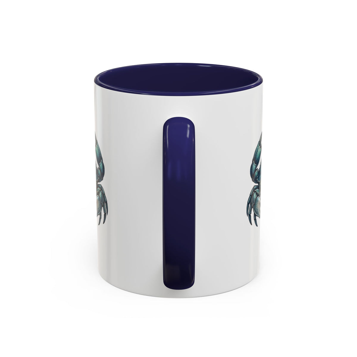 Cancer Zodiac Blue Crab Accent Coffee Mug — Nautical Beach Home Decor Gift