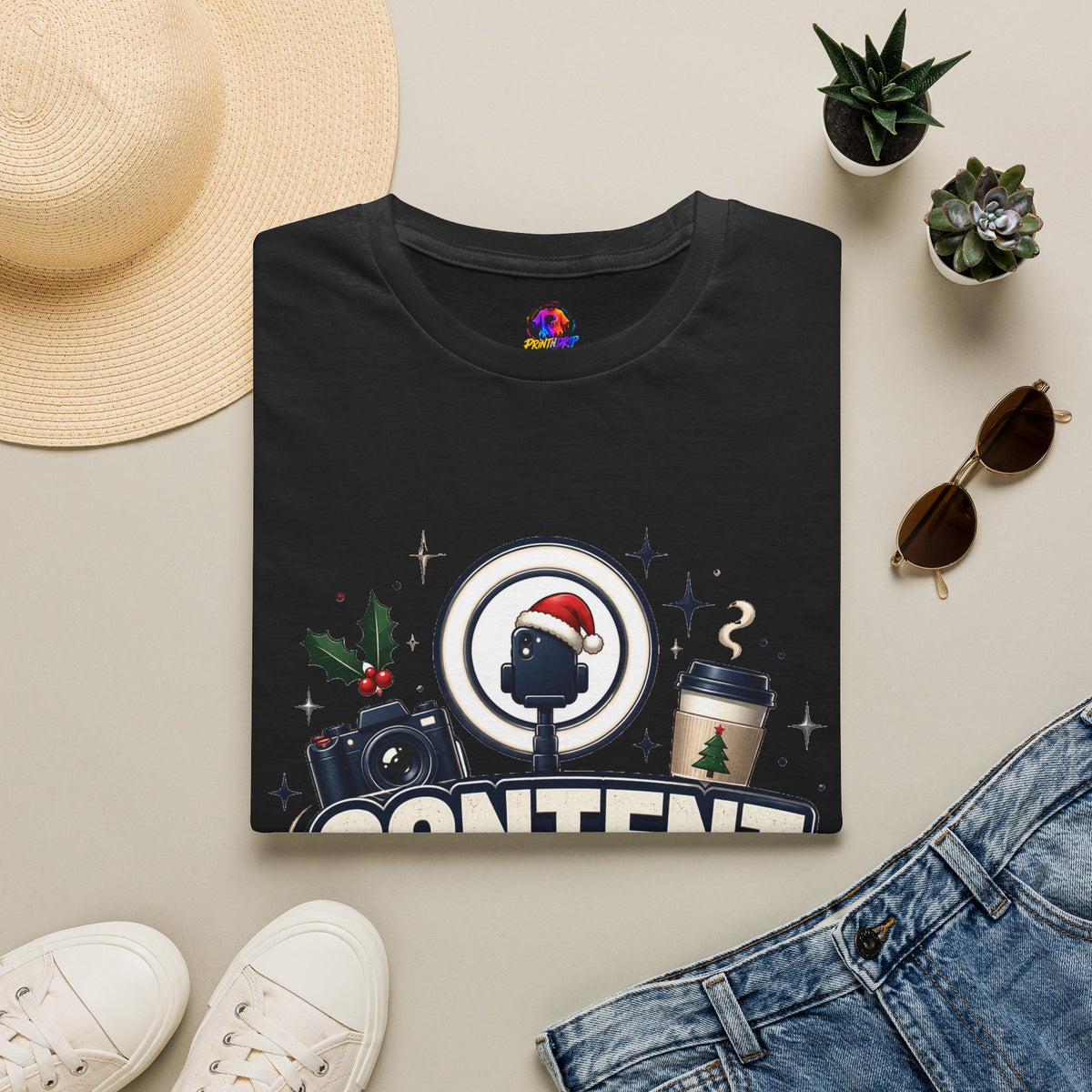 Content Creator Christmas T-Shirt