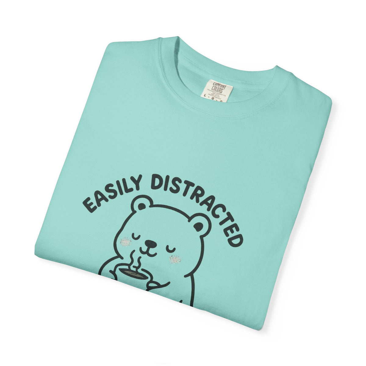 Hot Cocoa Bear T-Shirt — "Easily Distracted" Cute Winter Graphic Tee - Trending Now - October 2026