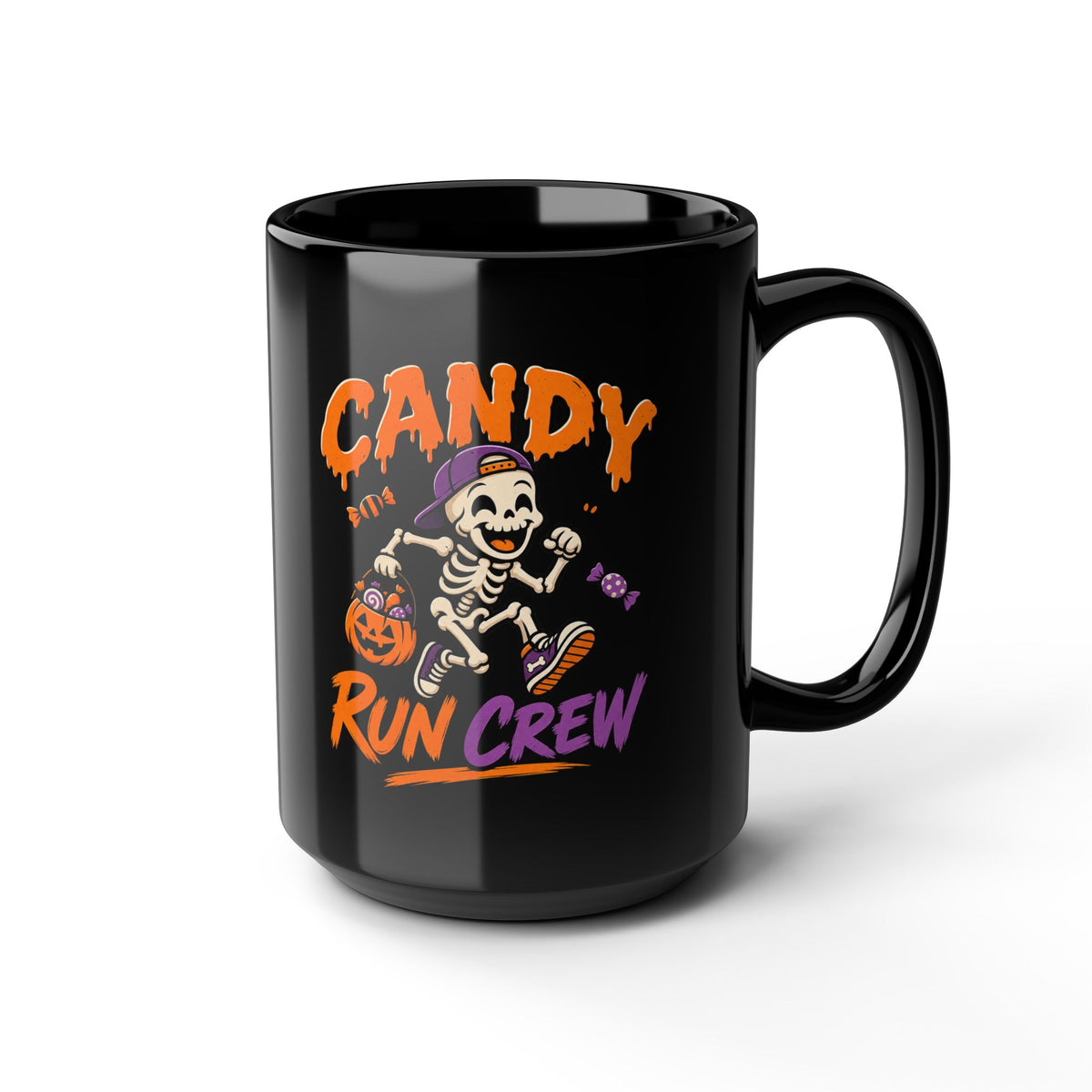 Candy Run Crew Halloween Mug — Black Ceramic Coffee Cup (11oz/15oz)