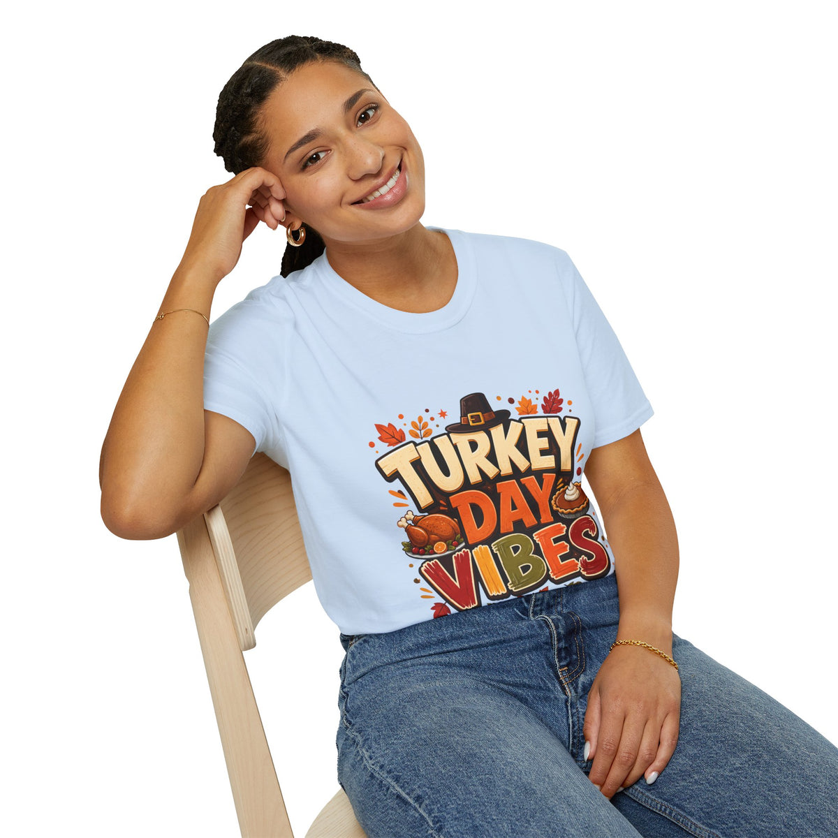 Thanksgiving T-Shirt Turkey Day Vibes T-Shirt
