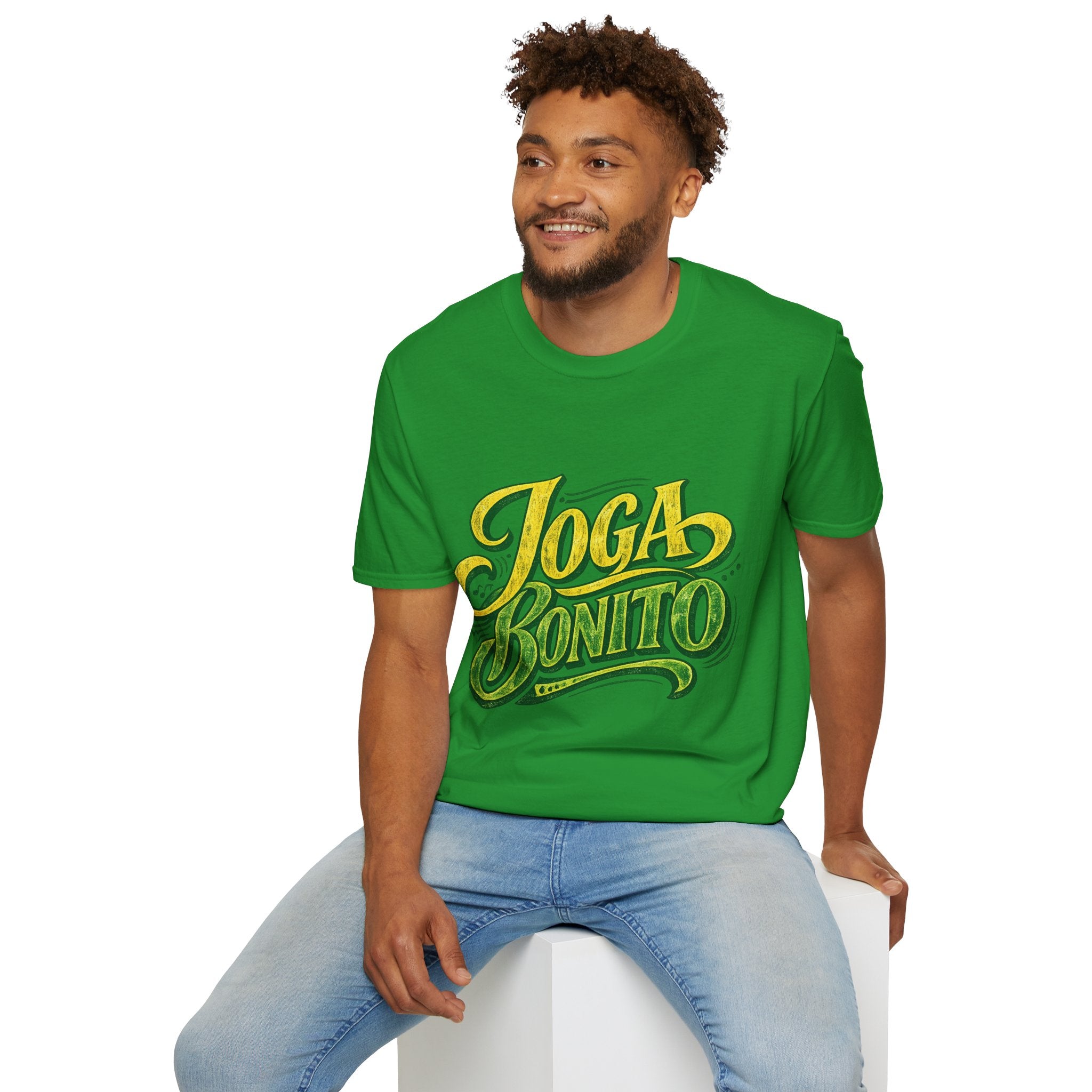 Brazil T-Shirt — 'Joga Bonito' Vintage Soccer Script Tee