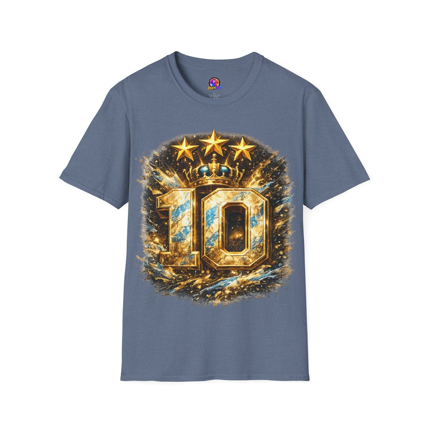 Argentina, MESSI #10 T-Shirt — Gold Crown '10' Victory Graphic Tee