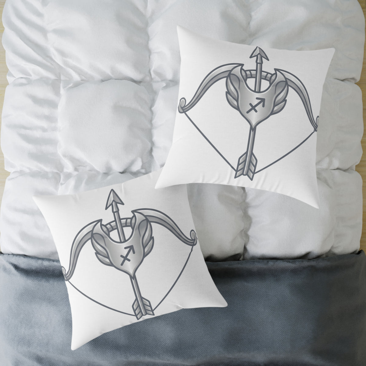 Sagittarius Zodiac Arrow Astrological Square Poly Canvas Pillow