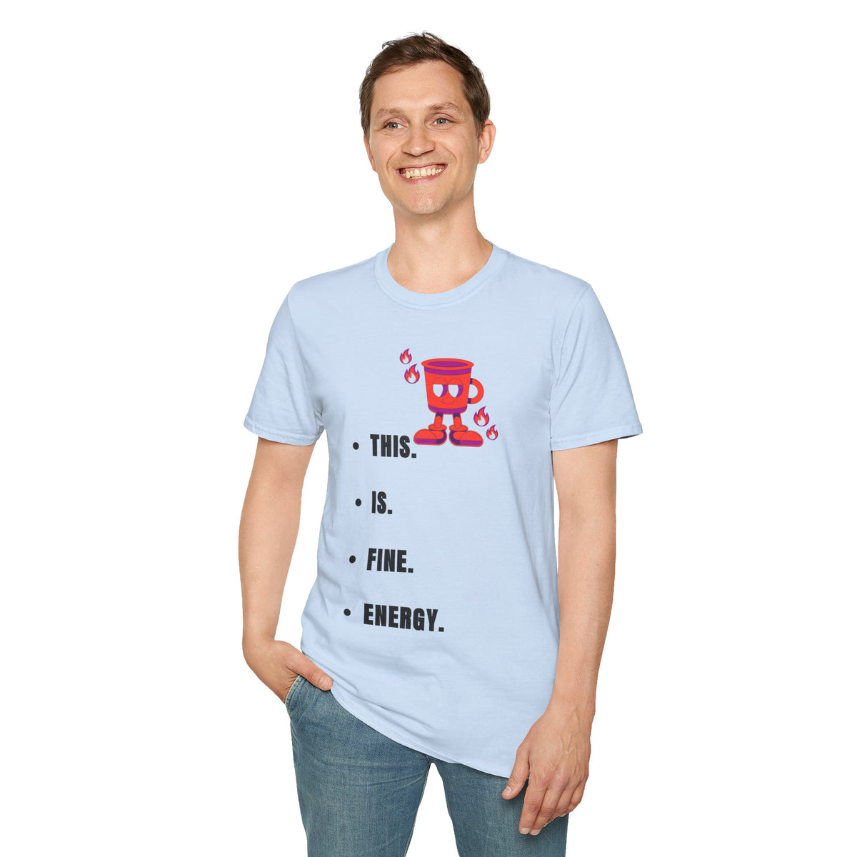 This Is Fine Coffee Mug T-Shirt — Cute Cartoon Coffee Tee - Trending Now - September 2026