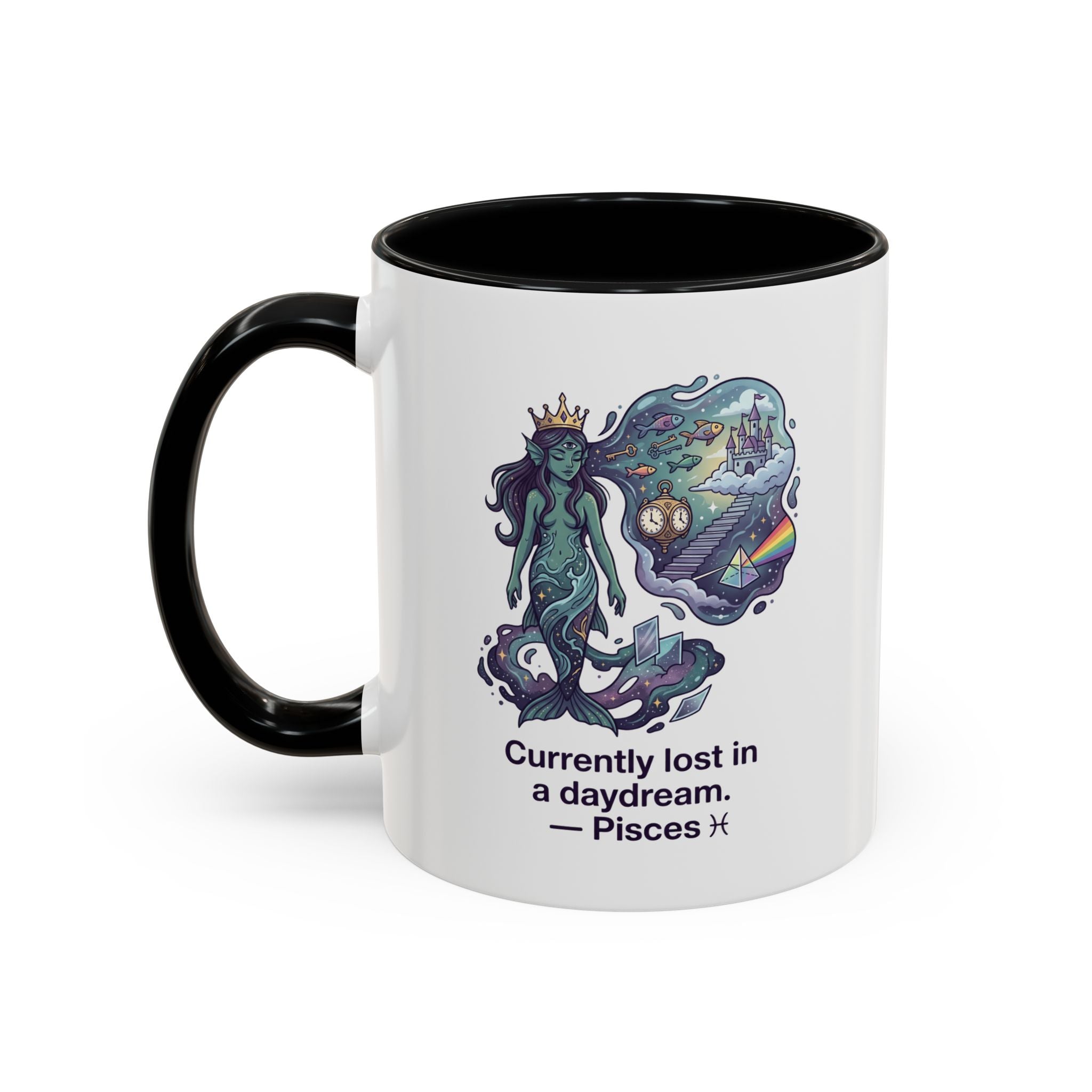 Pisces Daydream Accent Coffee Mug — "Currently lost in a daydream" Astrological Zodiac Gift