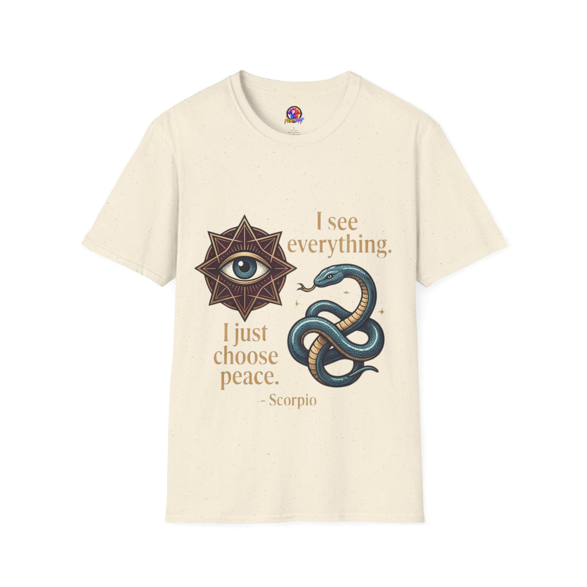 Scorpio “I See Everything” Zodiac T‑Shirt — Astrological Snake & All‑Seeing Eye Design