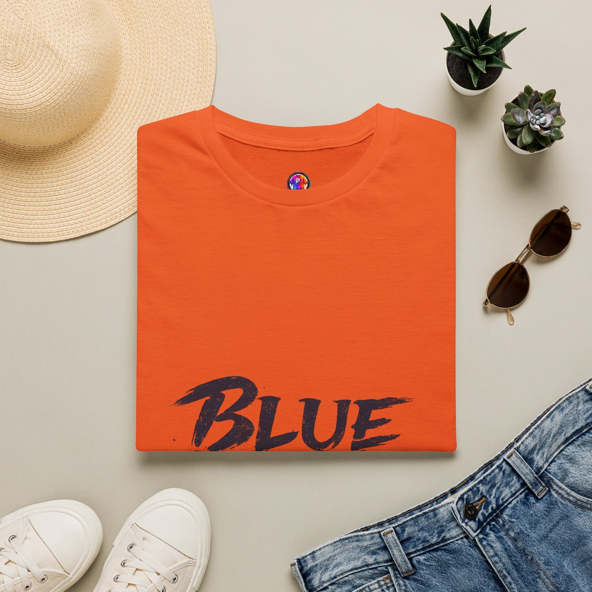 Japan Blue Samurai T-Shirt — Bold Brushstroke Graphic Tee