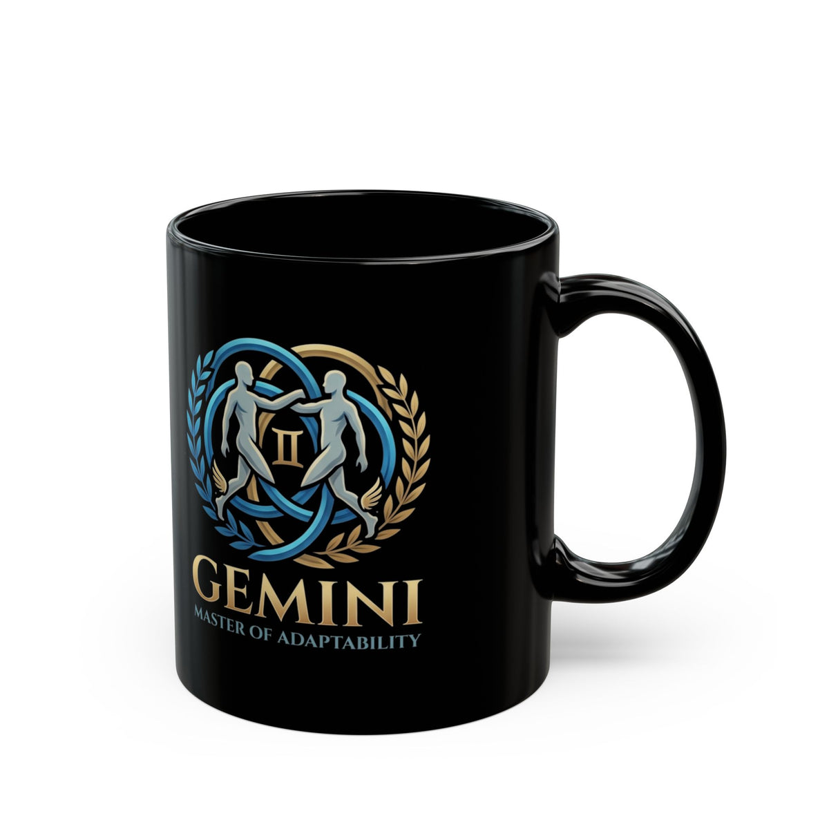 Gemini Zodiac Black Mug