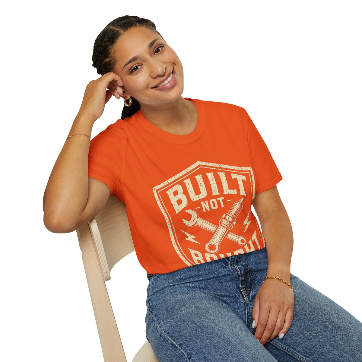 Built Not Bought T-Shirt — Vintage Mechanic Auto Repair Tee