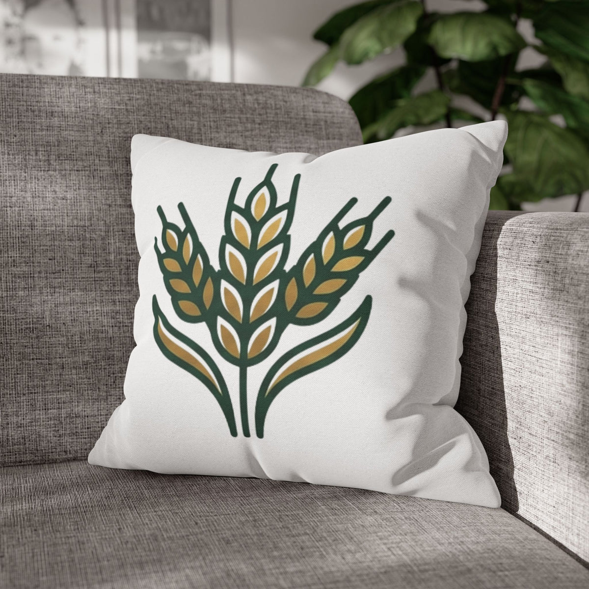 Virgo Wheat Meadow Decorative Pillowcase — Farmhouse Grain Throw Pillow Cover