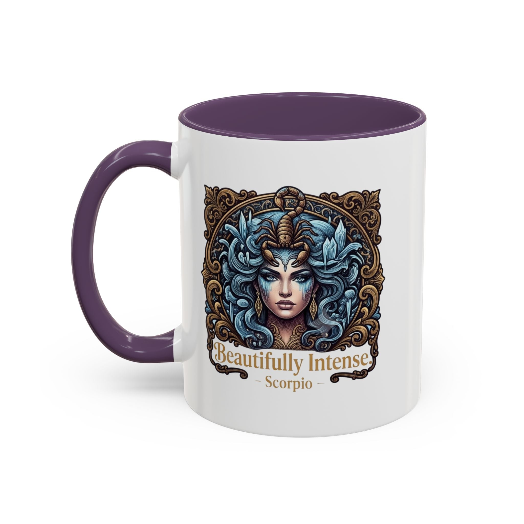 Scorpio Accent Coffee Mug — "Beautifully Intense" Zodiac Design (11/15oz)