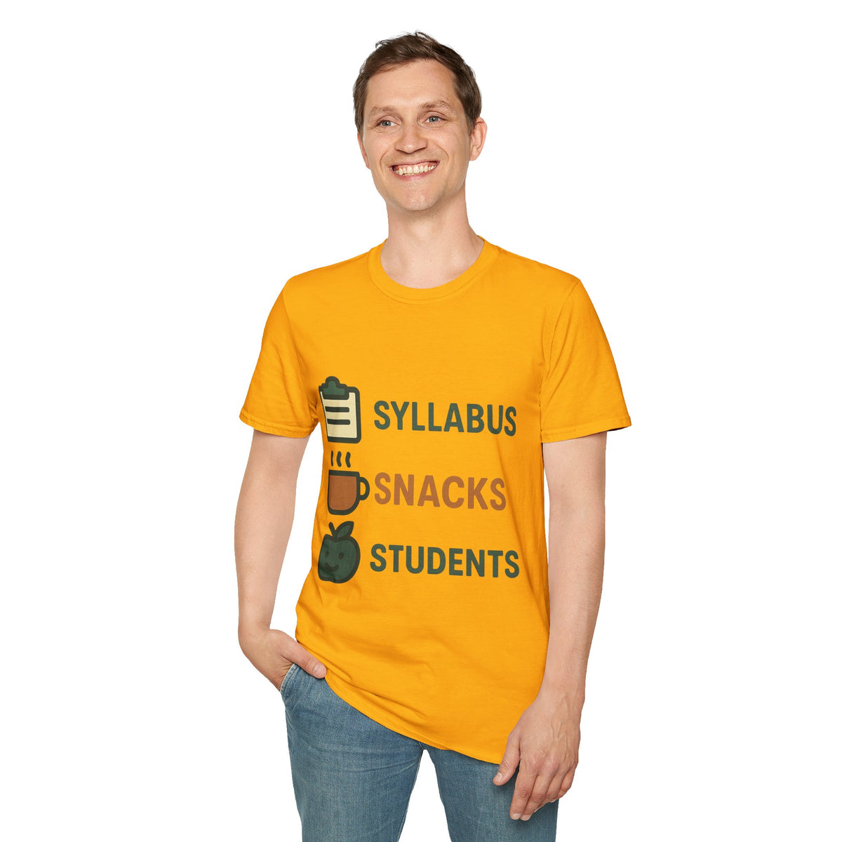 Syllabus Snacks Students Graphic Tee — Funny Teacher & Student Back-to-School T-Shirt - Trending Now - August 2026