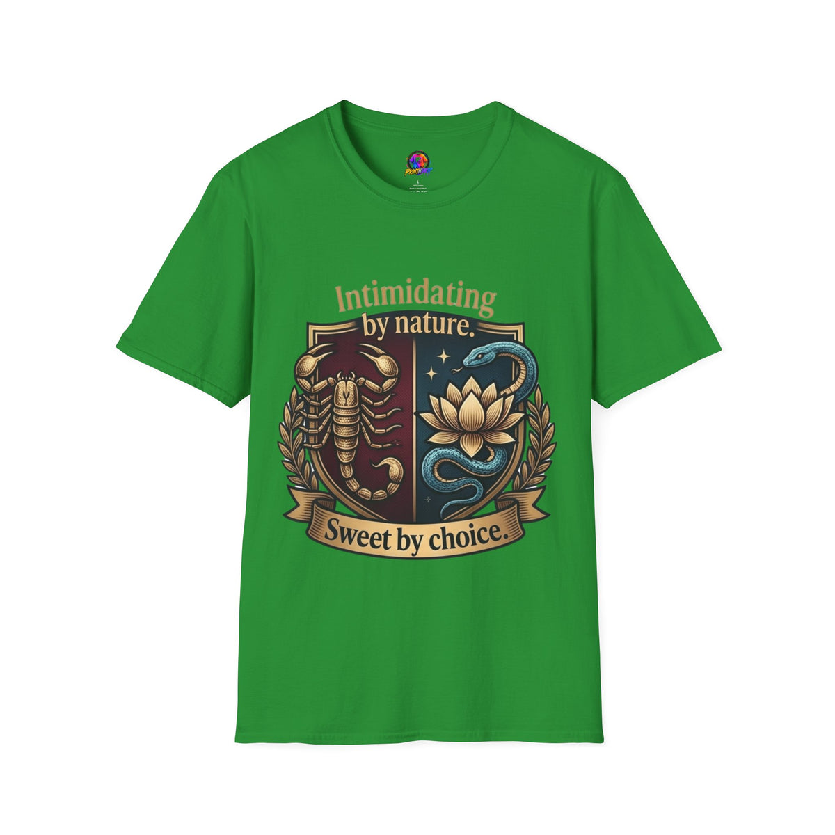 Intimidating by Nature T-Shirt — Scorpion & Snake Badge Design