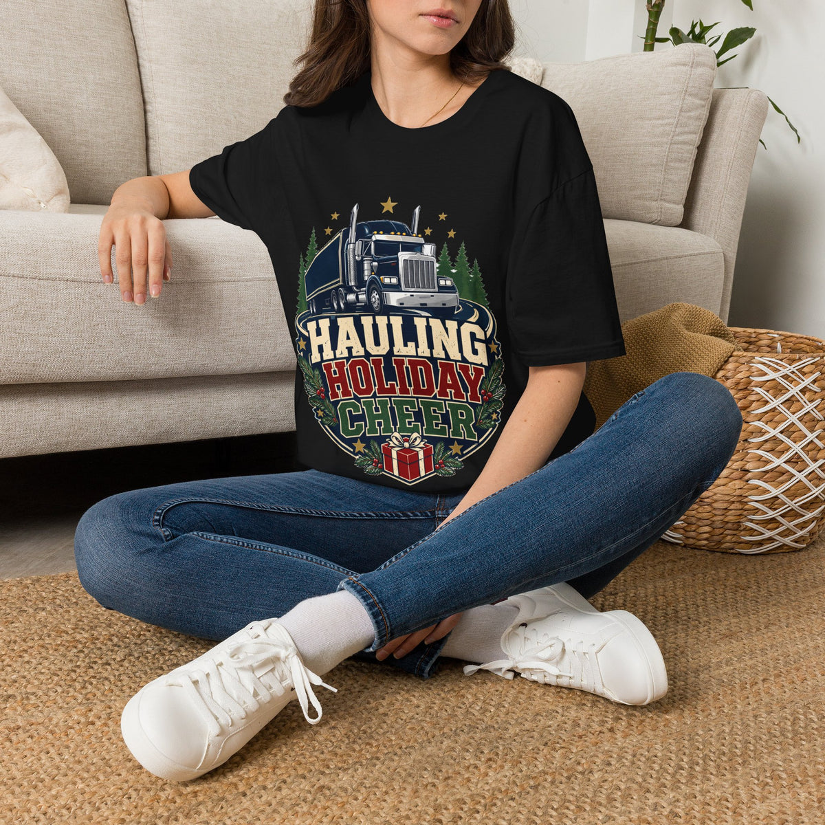 Christmas Truck T‑Shirt — "Hauling Holiday Cheer" Festive Trucker Tee