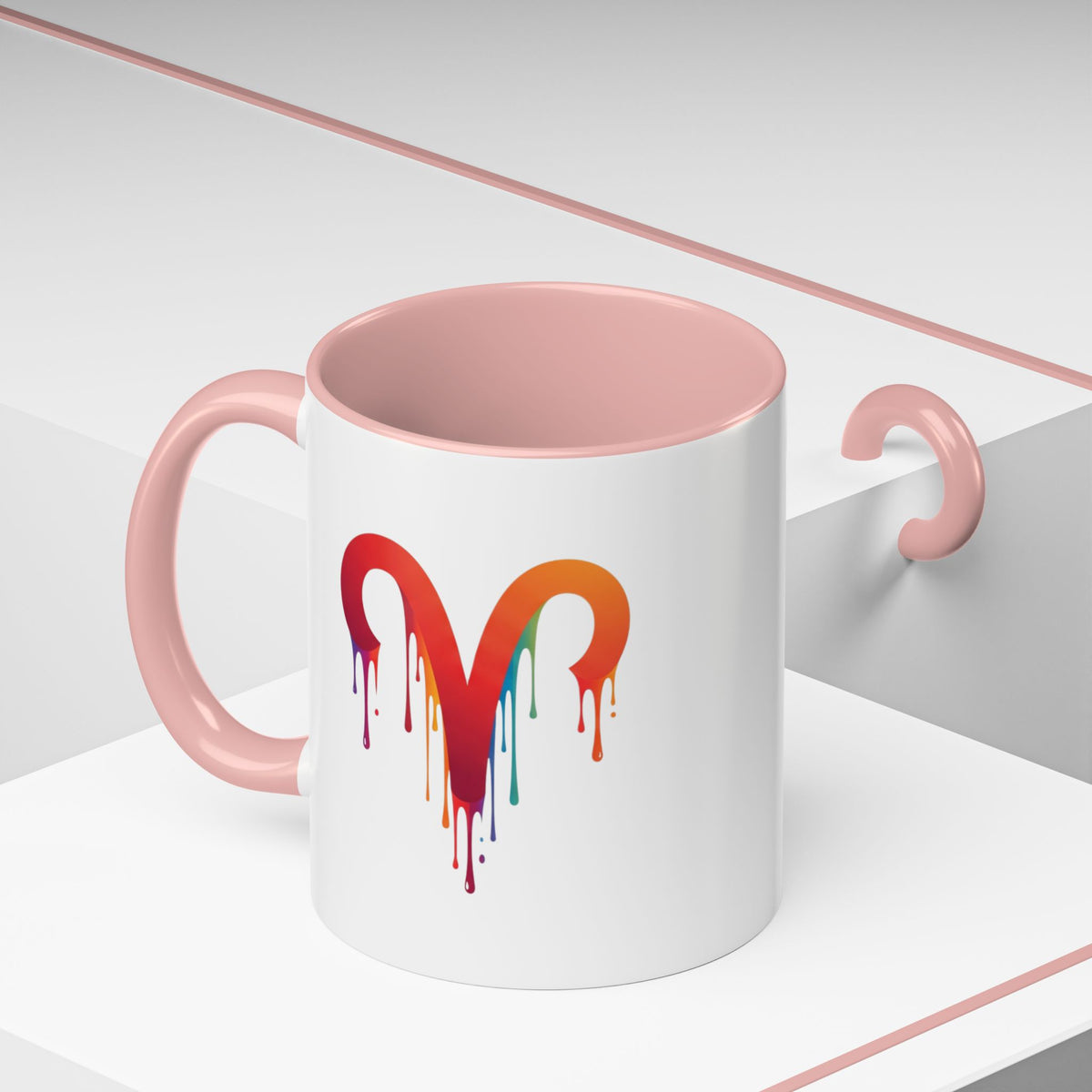 Aries Zodiac Rainbow Drip Aries Coffee Mug — Zodiac Astrology Accent Mug