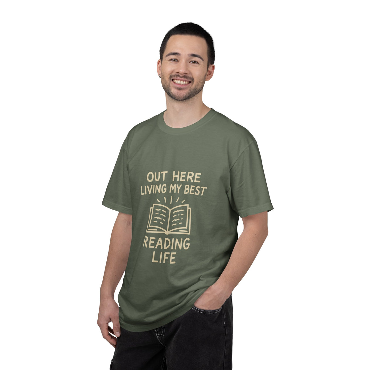Reading Life T-Shirt — "Out Here Living My Best Reading Life" Book Lover Tee - Trending Now - October 2026