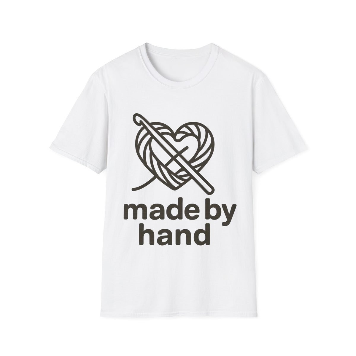 "Made By Hand" Minimalist Maker Tee | Crochet Knitting Crafter T-Shirt - Trending Now - September 2026