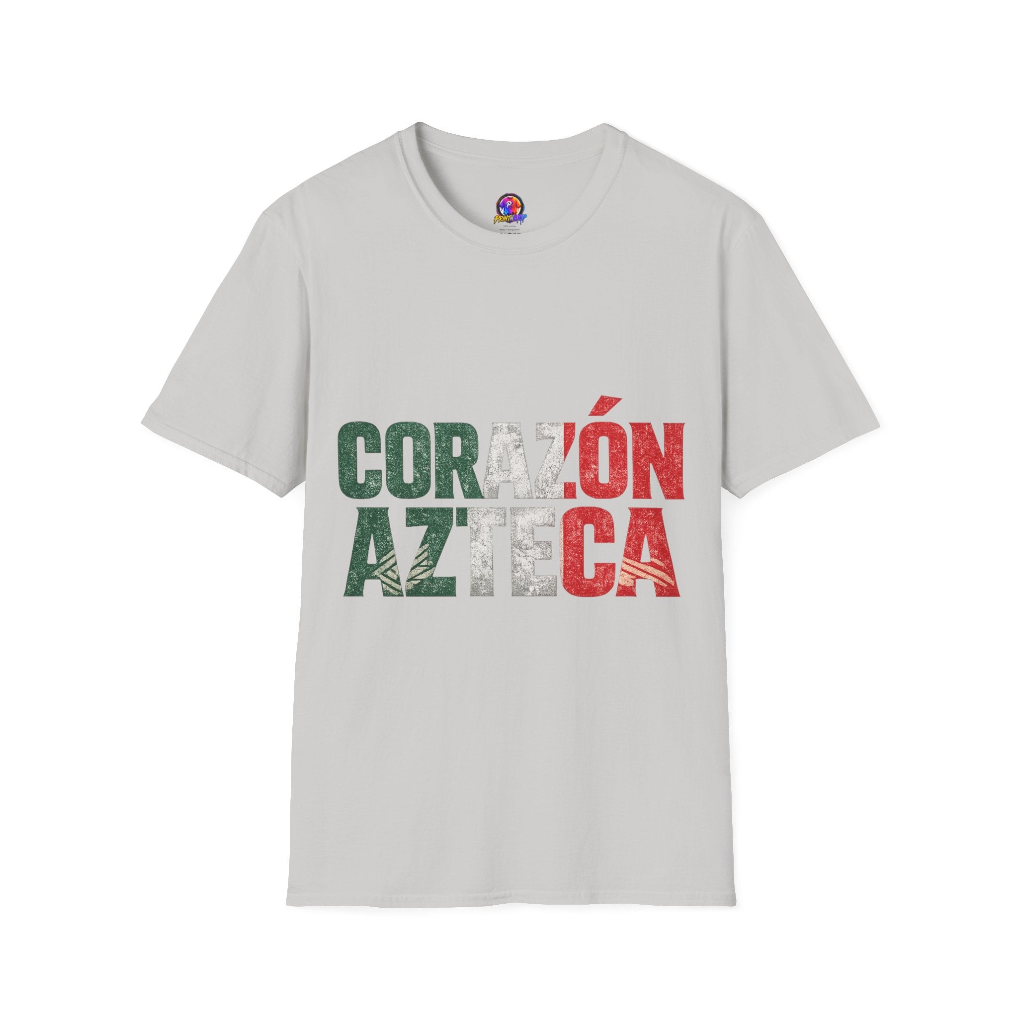 Mexico Corazón Azteca T-Shirt — Mexican Pride Flag Text Tee