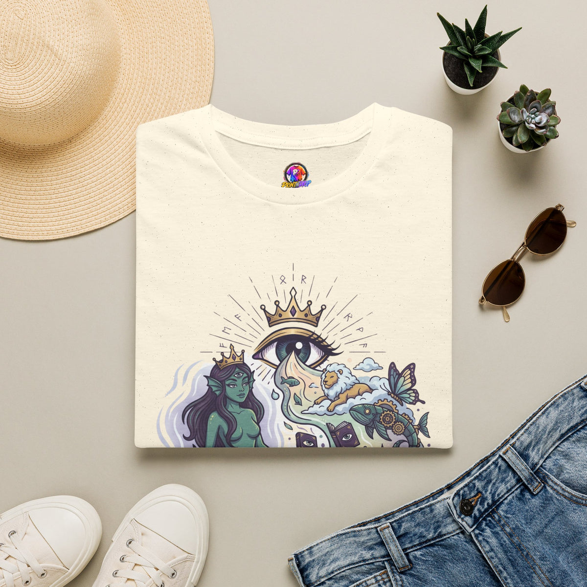 Pisces Zodiac Mystical Mermaid Art T-Shirt — "Sensitive soul with a wild imagination"