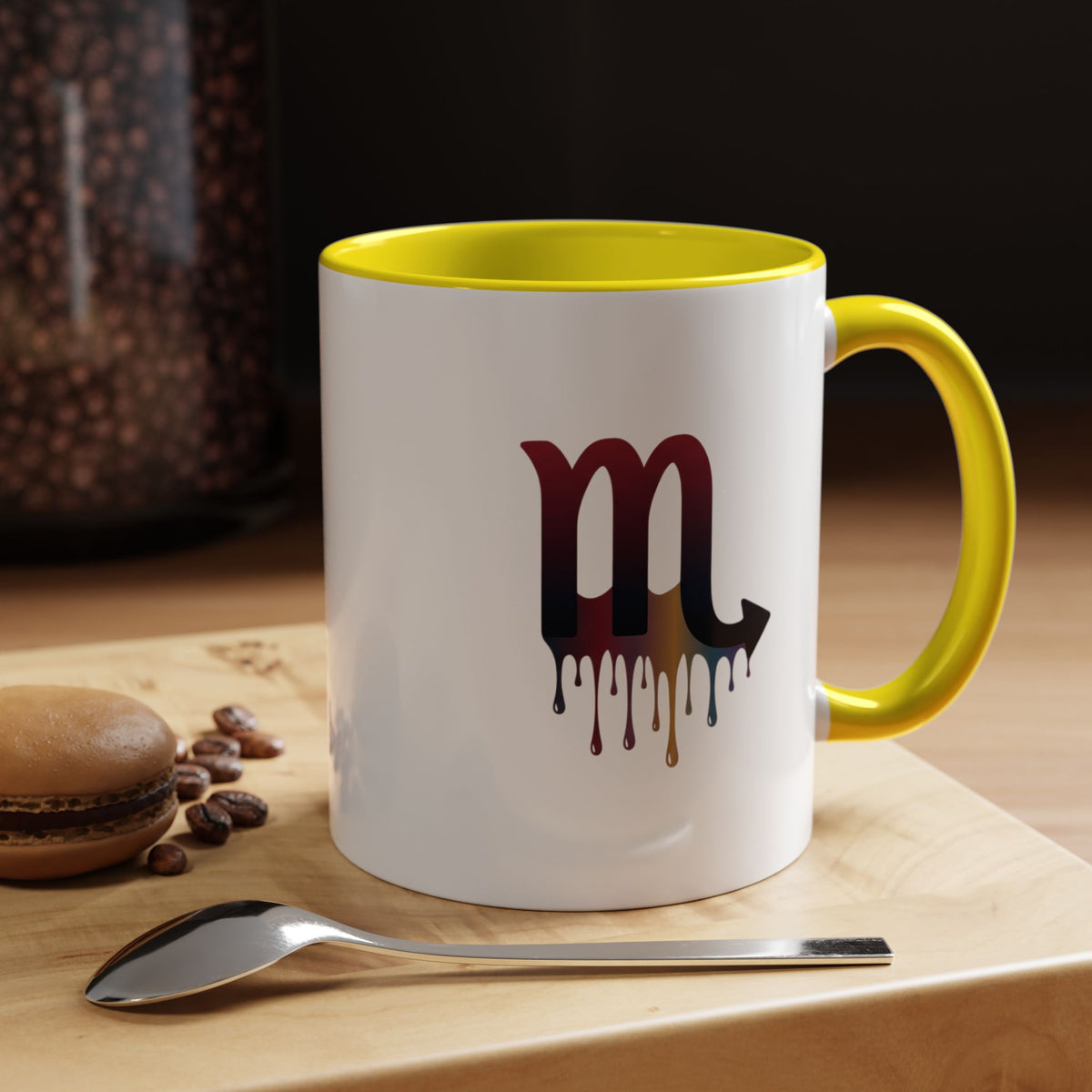 Scorpio Drip Accent Coffee Mug – Zodiac Scorpio Symbol Ceramic Mug