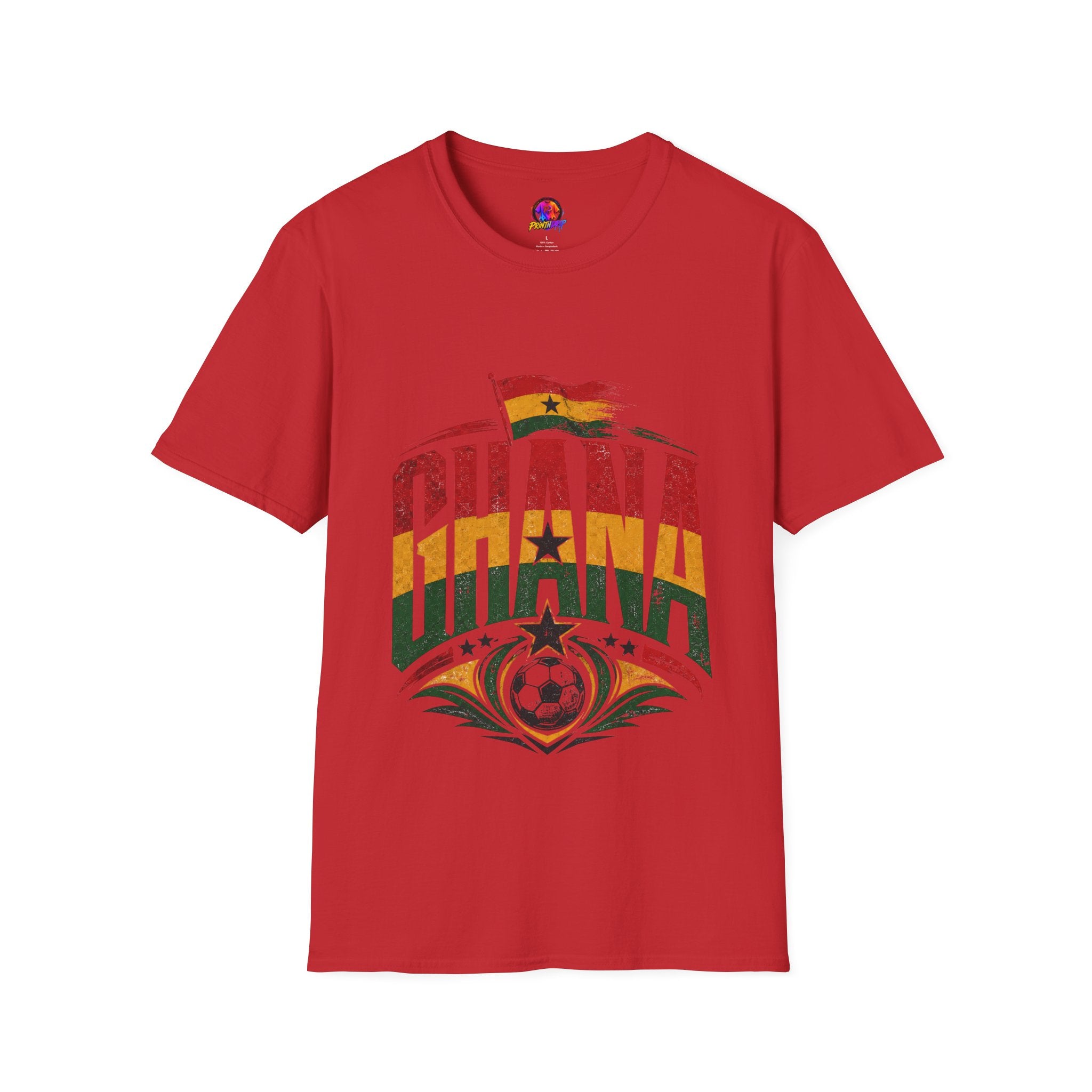 Ghana Flag Soccer T-Shirt — Retro Ghana Pride Football Tee