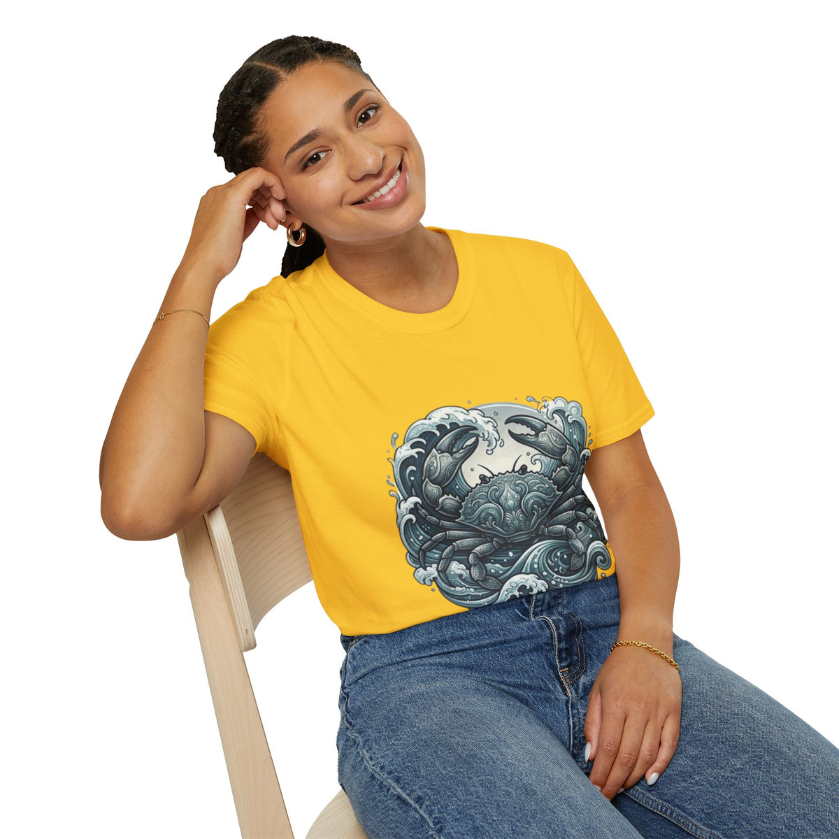 Cancer Zodiac Crab & Waves T-Shirt — Nautical Ocean Art Tee
