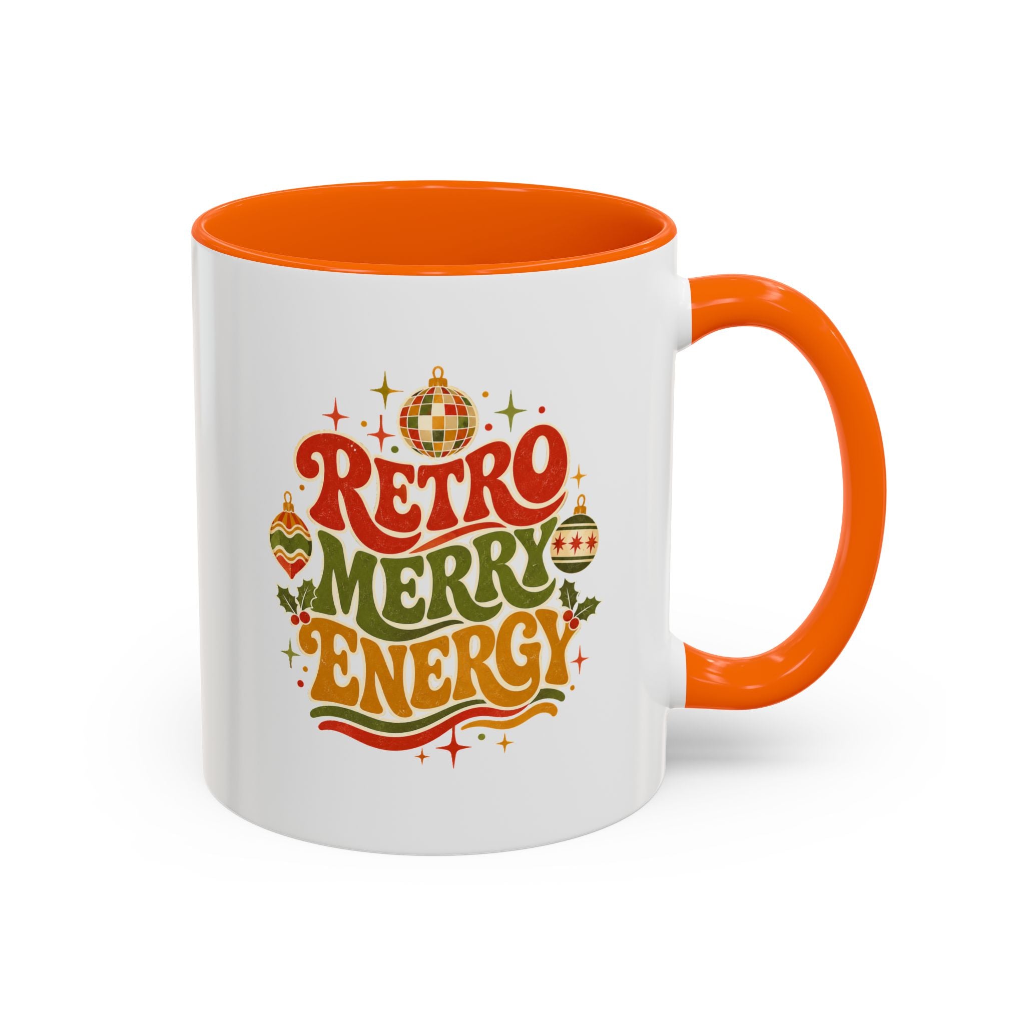 Modern Day Christmas Retro Merry Energy Coffee Mug — Festive 70s Holiday Design
