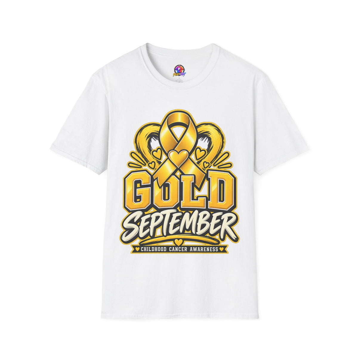 Gold September T-Shirt — Childhood Cancer Awareness Ribbon Tee