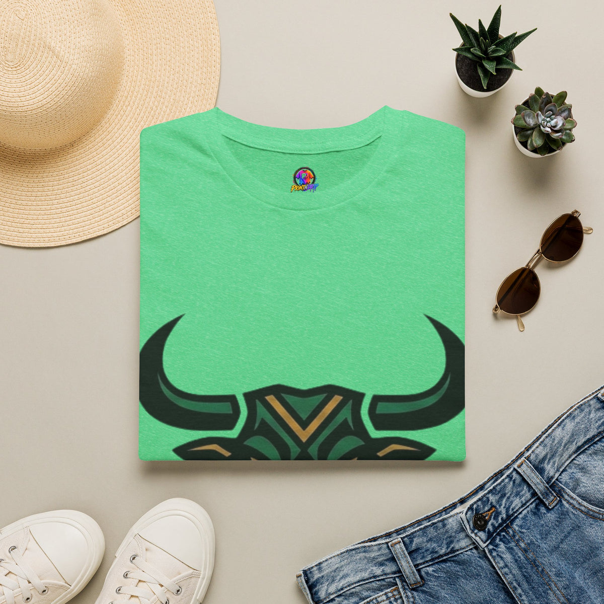 Taurus Bull Head T-Shirt — Geometric Tribal Bull Graphic Tee