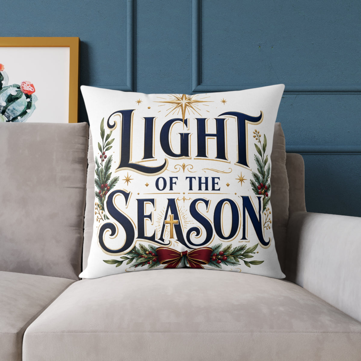 Christmas Light of the Season Holiday Throw Pillow - Christmas Decorative Cushion