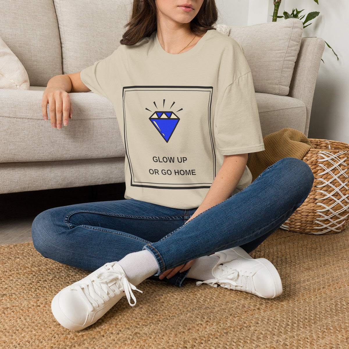 Graphic Tee — "Glow Up or Go Home" Diamond Design - Trending Now - August 2026