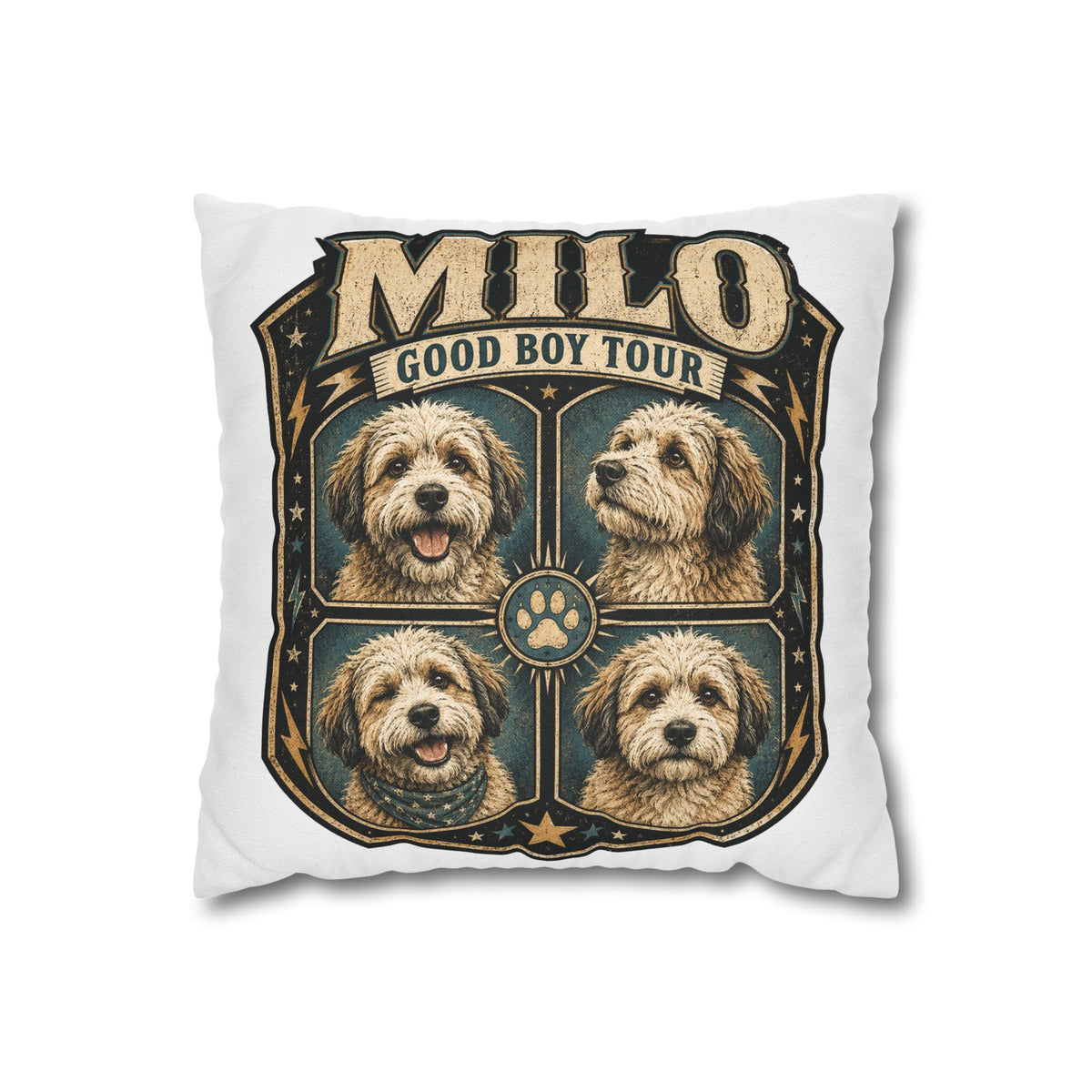 Milo "Good Boy Tour" Decorative Pillowcase Milo Bailey Dog Dad Mom