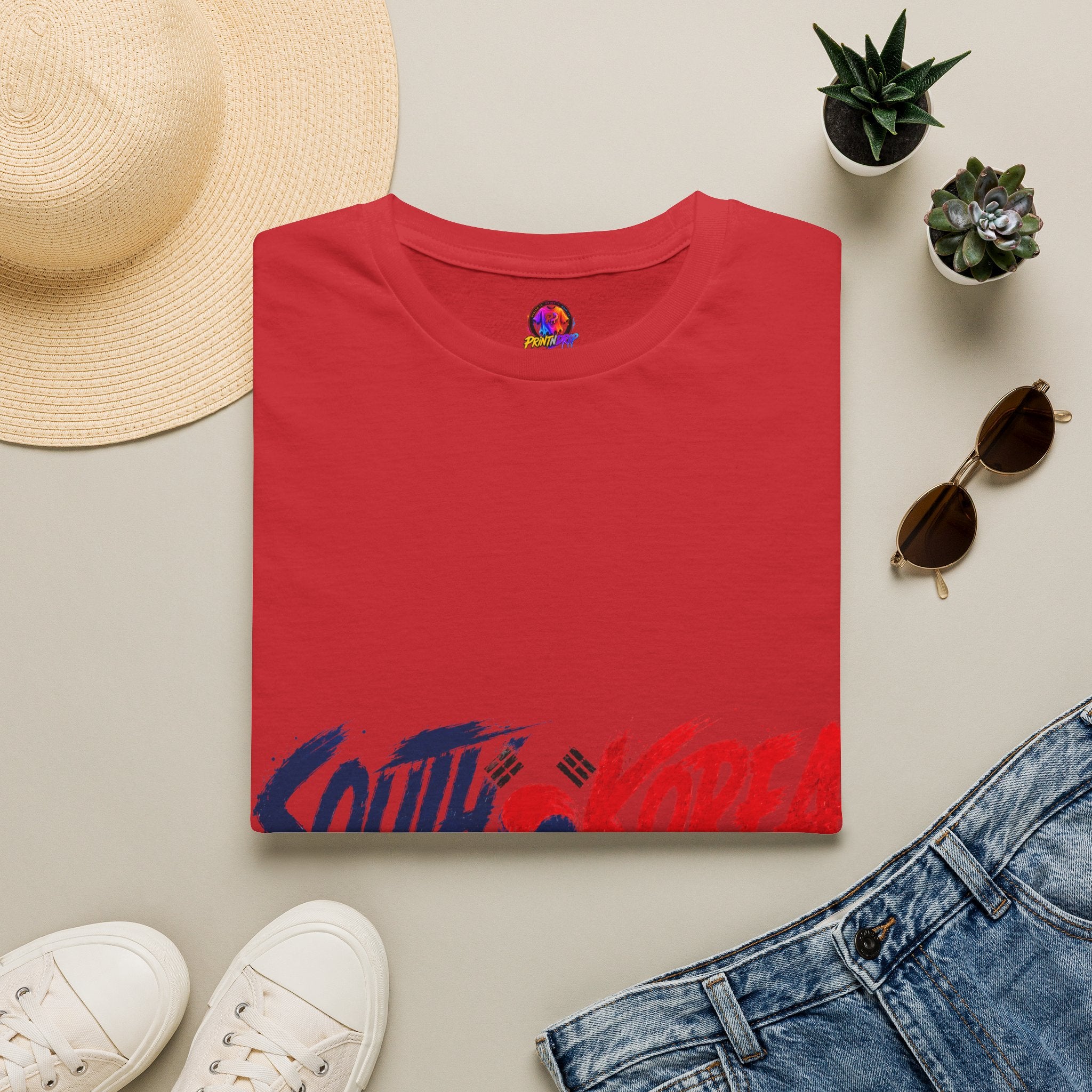 South Korea Flag Brushstroke T-Shirt — Patriotic Korean Travel Tee