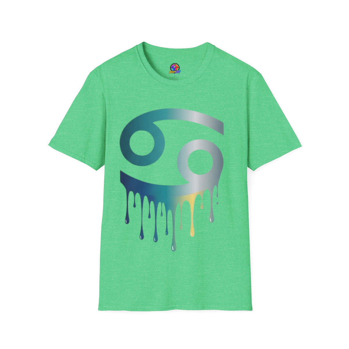 Cancer Zodiac T‑Shirt — Dripping Gradient Astrology Tee (Cancer Symbol)