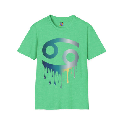 Cancer Zodiac T‑Shirt — Dripping Gradient Astrology Tee (Cancer Symbol)