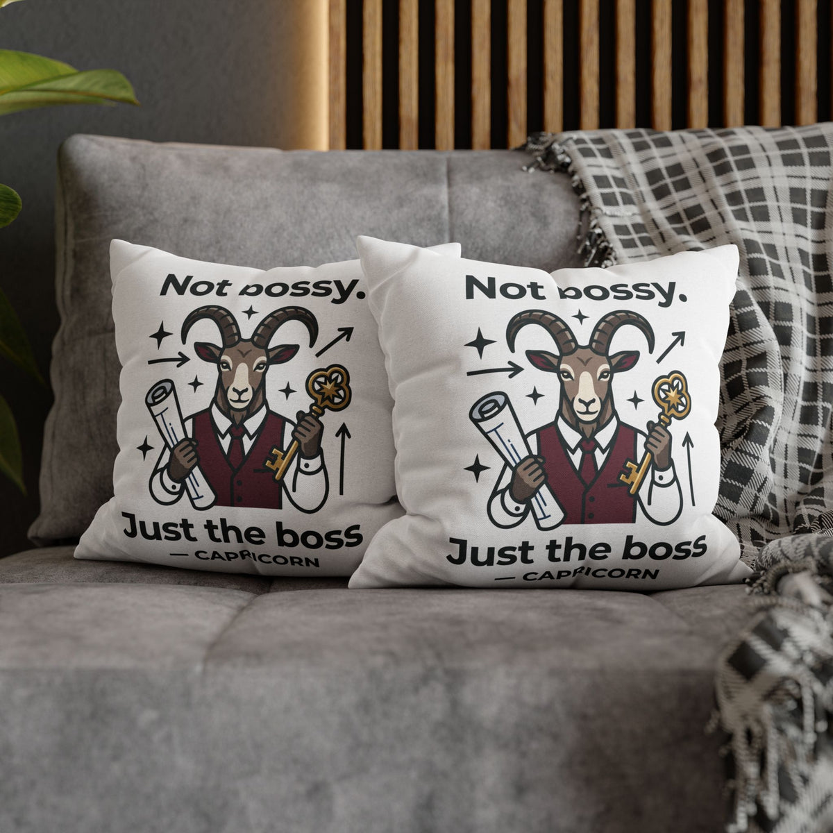 Capricorn Pillowcase — “Not Bossy, Just the Boss” Zodiac Gift