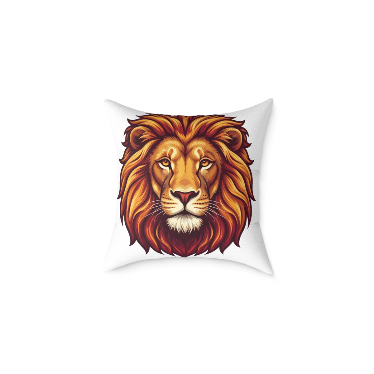 Leo Zodiac Lion Head Astrological Square Poly Canvas Pillow