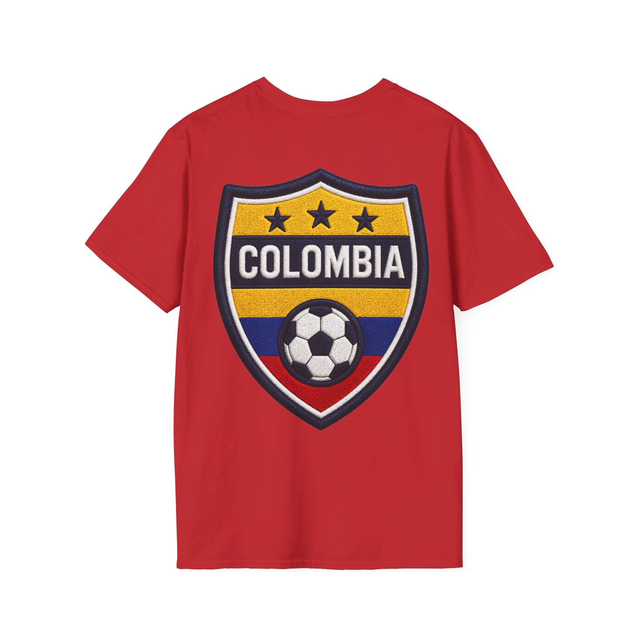 Columbia Soccer Player Graphic T-Shirt — "Golden Rhythm" Vibrant Beach Soccer Tee