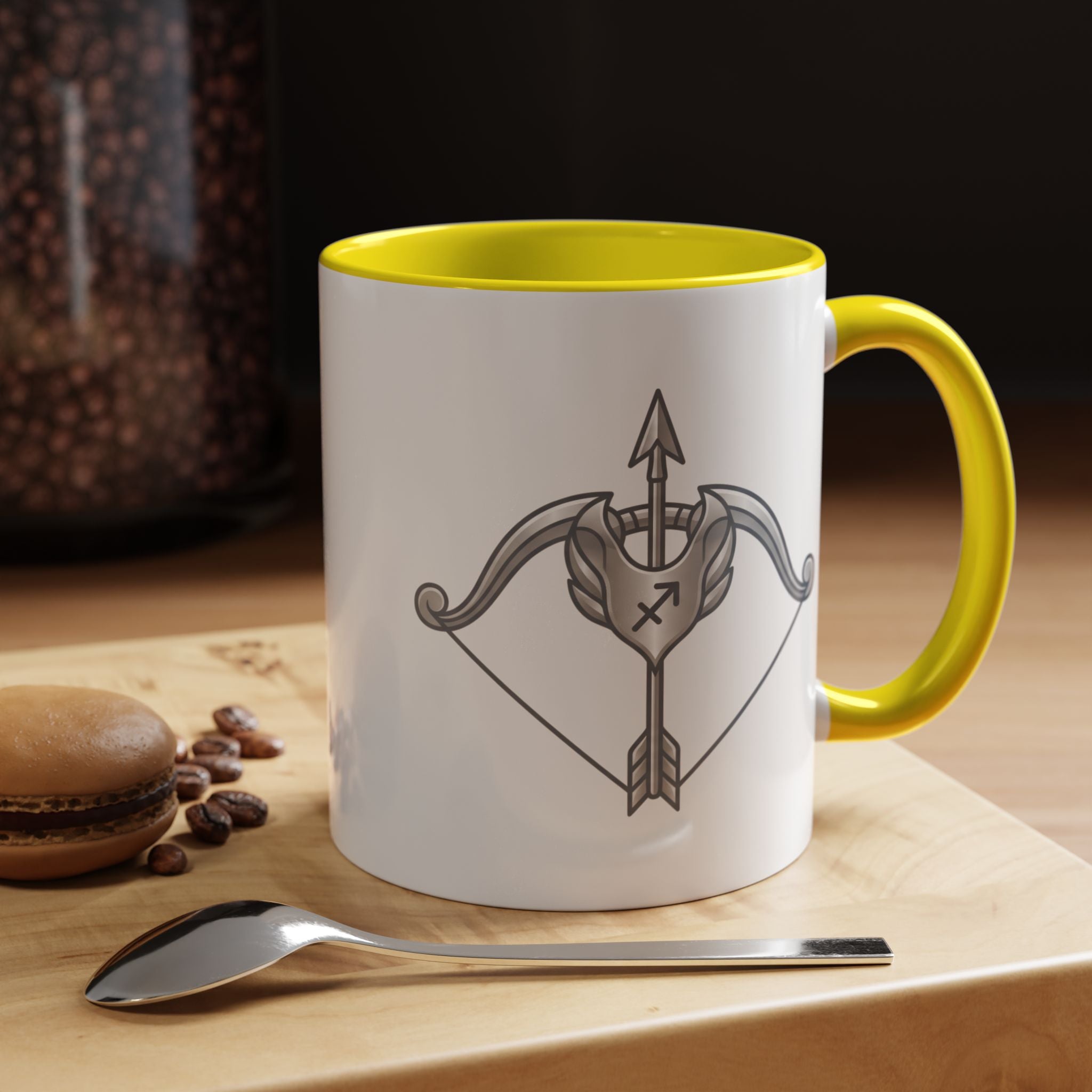 Sagittarius Bow & Arrow Accent Coffee Mug – Zodiac Sagittarius Astrology Gift