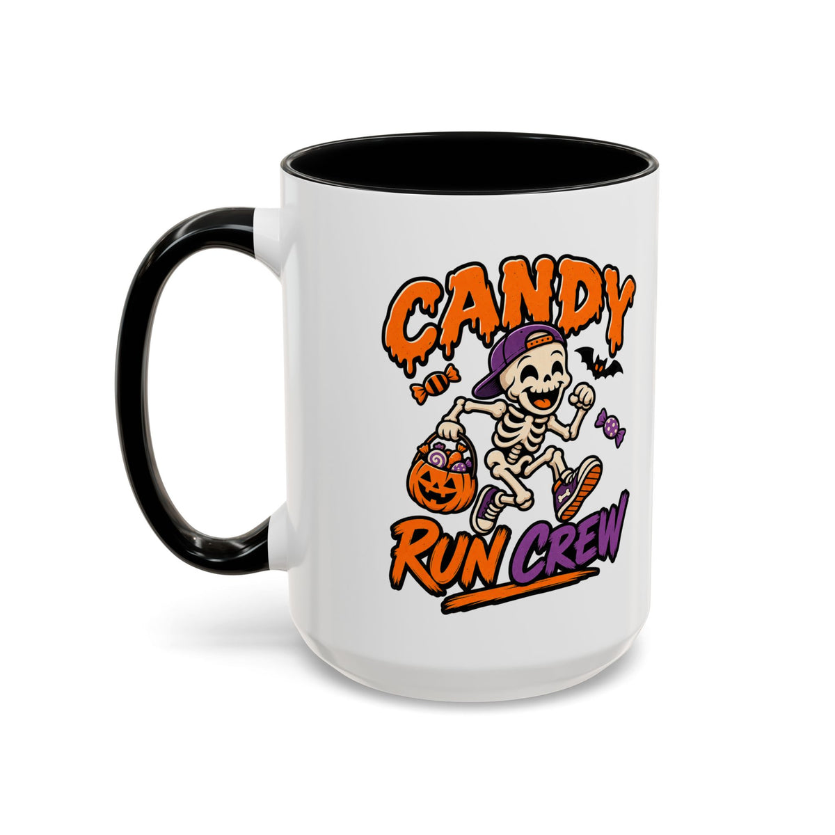 Candy Run Crew Coffee Mug — Halloween Skeleton Trick-or-Treat Accent Mug (11/15oz)