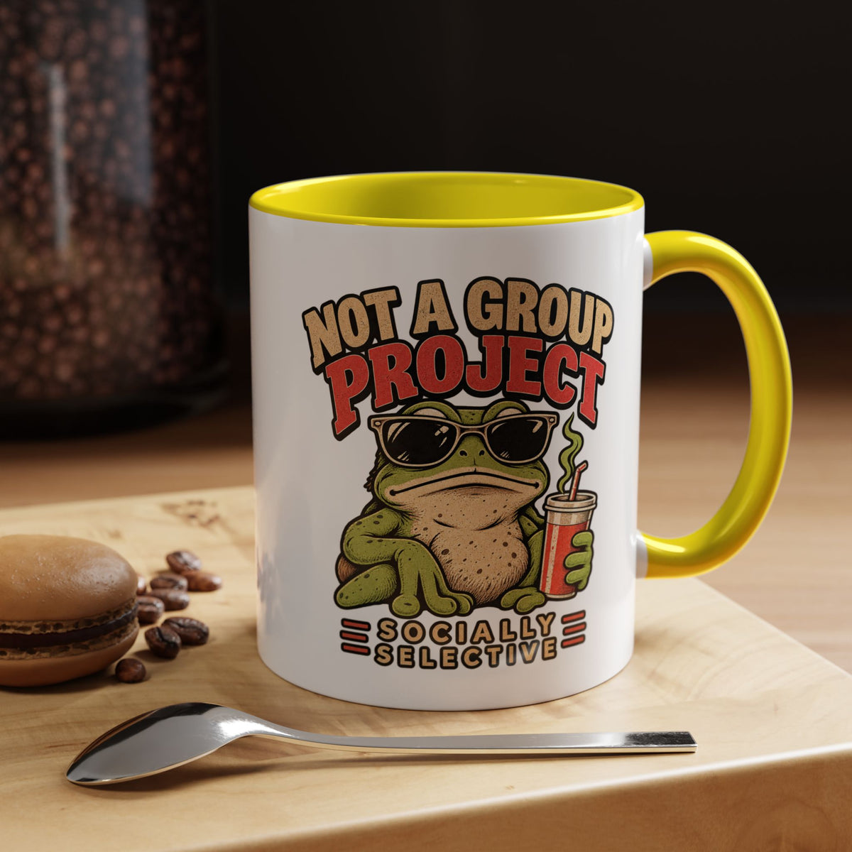 Funny And Witty "Not A Group Project" Accent Coffee Mug (11, 15oz)