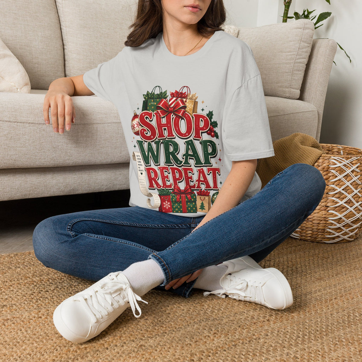 Christmas 'Shop Wrap Repeat' T-Shirt