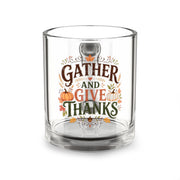 Gather and Give Thanks Glass Mug — 10oz Thanksgiving Coffee Cup