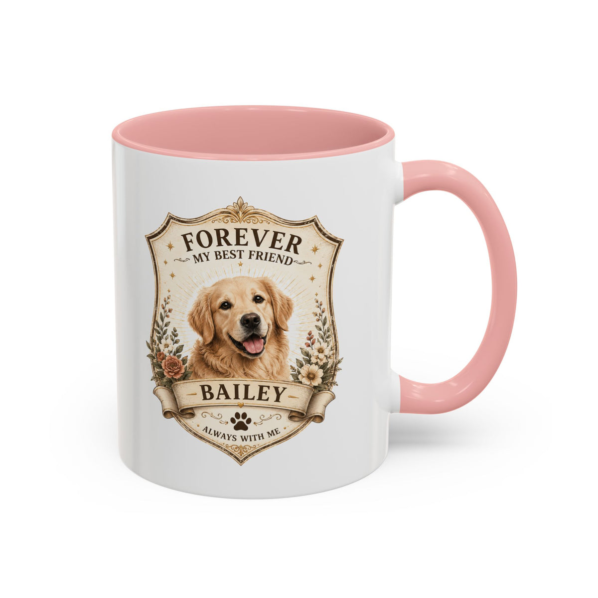 Milo Bailey Dog Dad Mom Golden Retriever Memorial Coffee Mug – “Forever My Best Friend” Personalized Dog Tribute
